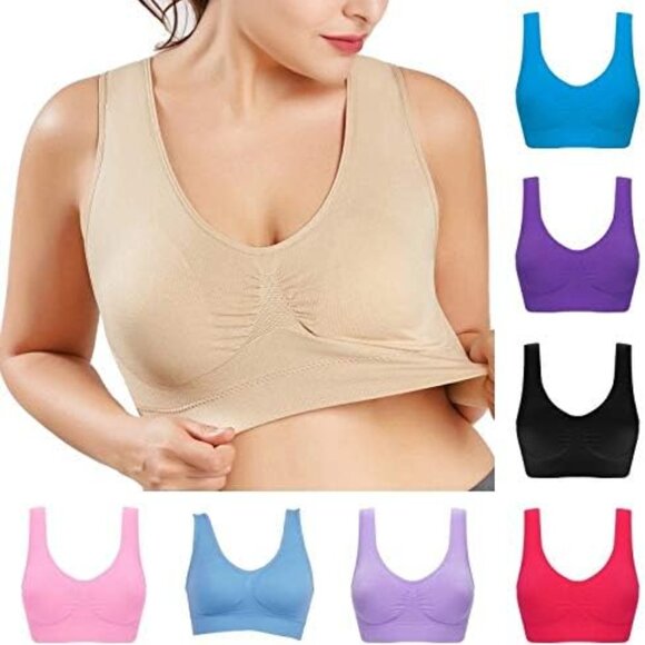3pc Womens Size 4X Plus size Seamless Bra Bundle Wirefree Yoga Daily Use - Picture 5 of 10